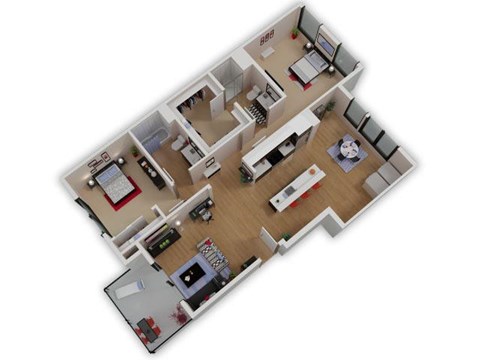 Capitol Yard Apartments_ West Sacramento CA_Floor Plan_Two Bedroom Two Bathroom B2